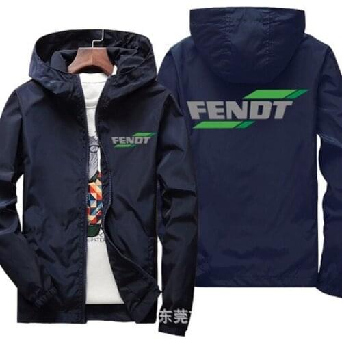 2021 New fashion men for Fendt Logo Jacket Windproof Jacket Mobike Riding Hooded Windbreaker Sweatshirts Racing zipper Coat L