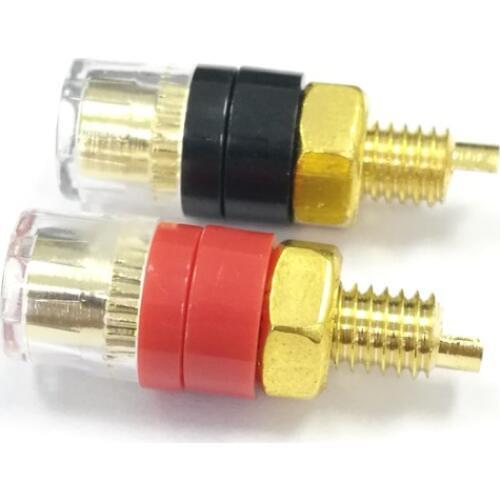 A pair Gold-plated copper Banana connector 6mm banana plug sockets Binding Post New