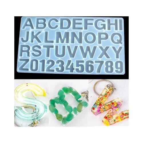 Letter A to Z Alphabet & Number Silicone Molds for DIY UV Expoy Large Clear Resin Mold Epoxy Resin Craft Supplies