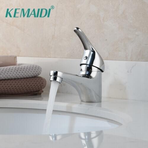 KEMAIDI Bathroom Basin Sink Mixer Tap Chrome Single Handle Vessel Vanity Mixer Tap Faucet Water Basin Tap Chrome Polished