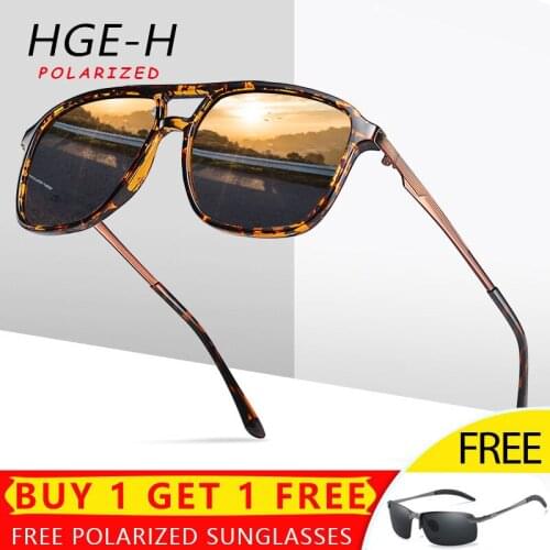 HGE-H New TR90 Men Polarized Sunglasses Outdoor Travel Shades Mirror UV400 Goggles Fashion Retro Polarized Sun Glasses Men A8