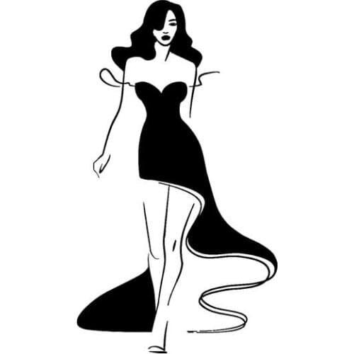 Car Sticker Modern Sexy Charming Car Sticker Fantasy Popular Fashion Style Car Decoration PVC Sticker Black/White, 15cm*8cm