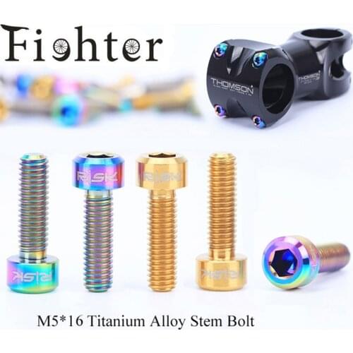 4PCS M5x16mm Ti Titanium Road Bicycle Stem Bolt MTB Bike Stem/Brake Lever/seatpost clamp/Front derailleur clamp fixed screws
