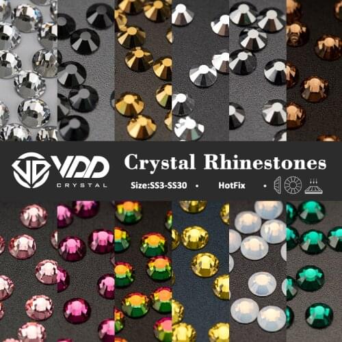 VDD Rhinestones For For Clothes Crystal Hotfix Rhinestone Top Flatback Stone Factory Wholesale Wedding Dress Decoration Ss3-ss30