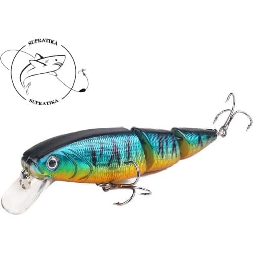 110mm 15.3g Fishing Bait Lures Wobblers 3 Segment Lifelike Minnow Lure Sea Fishing With 2 Treble Hooks Hard Bait Pesca Tackle