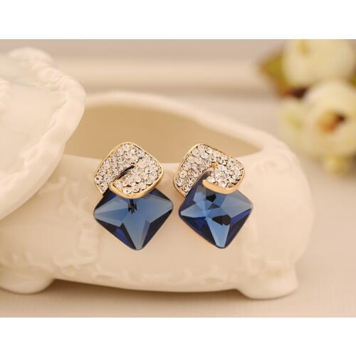 Rainbow Hope Free shipping Multicolor Type C letters crystal stud earrings womens fashion jewelry for party wedding