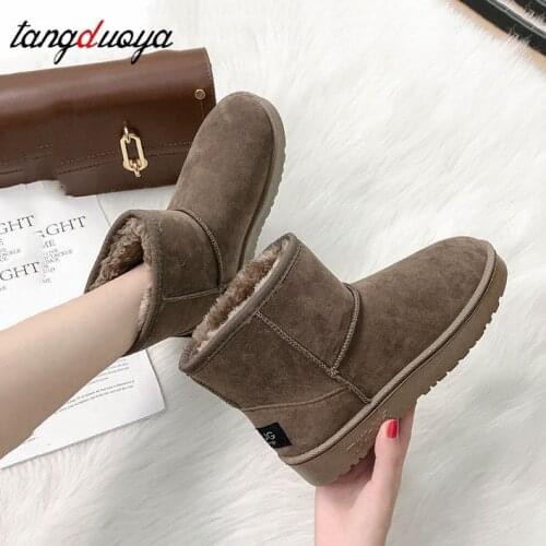 Snow boots women Thick Warm Plush Waterproof Woman Snow Boots Women Non Slip Platform Ankle Boots Winter Cotton Padded Shoes