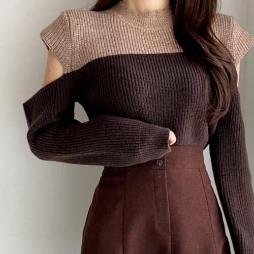 2021 Autumn Winter Knitted Sweater Women Vintage Long Sleeve Loose Pullover Fashion Women Knitwear Tops New Pull Femme 16543