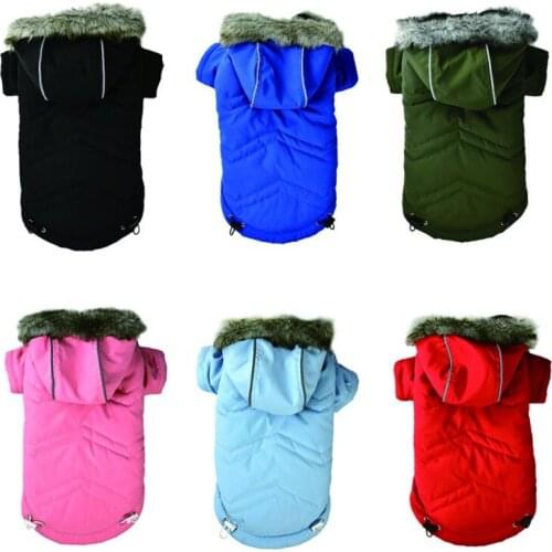 Winter Pet Dog Clothes Cotton Warm Reflective Jacket Coat Dog Hoodies For Small Medium Dogs Outfit