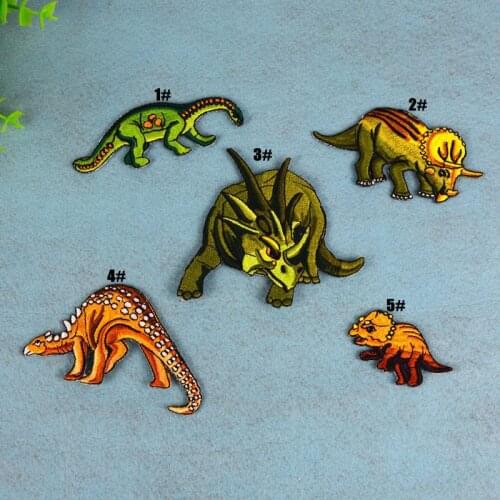 1Pcs Animal Dinosaur Embroidery Sew On Patches Sewn Applique Badge Craft Embroidered DIY For Clothes Trousers Clothing Sticker