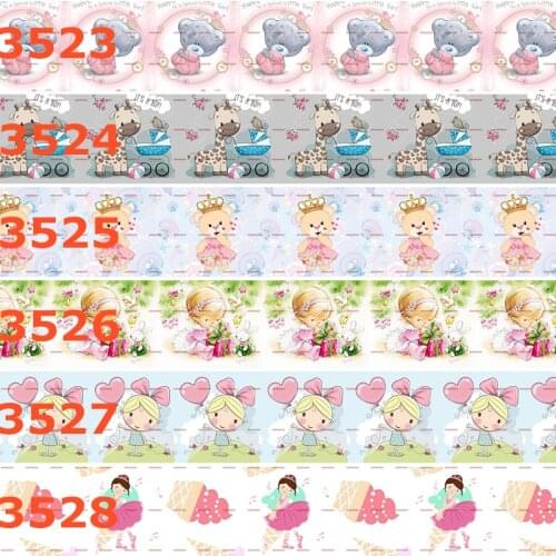 10yards - different sizes -Cartoon pattern printed Grosgrain ribbon - Cutie/lovely/girl cartoon ribbon