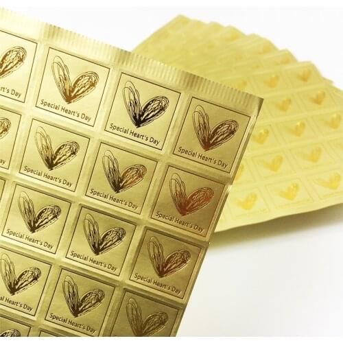 1500PCS/Lot Vintage' special Heart day 'thanks series Golden seal sticker multifunction DIY gift Labels