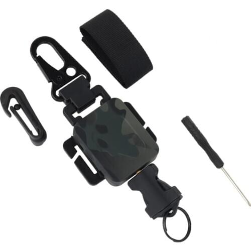 2 In 1 Outdoor Anti-theft Telescopic Buckle Tactical Lightweight Pouch & Keychain Holder EDC Retractable Spring Rope
