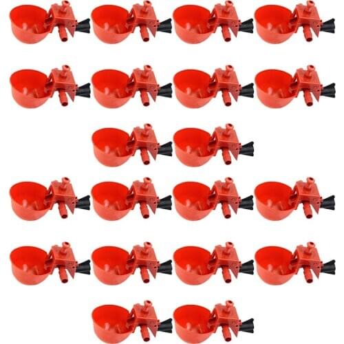 20Pack Automatic Bird Coop Feed Poultry Water Drinking Cups Plastic Chicken Fowl Drinker Cups Hanging Chicken Farm Tool