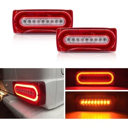 2x Led 3D Rear Running, Brake, Turn Signal, Tail Light Kits For Benz W463 G-Class G500 G550 G55 AMG 1990-2018