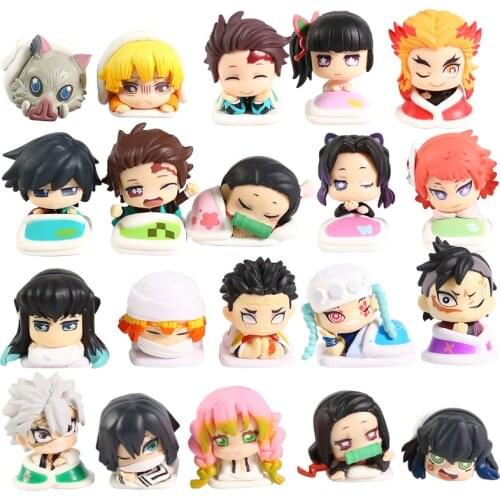 5pcs/set Demon Slayer Sleeping Series Figures Toys Kamado Tanjirou Nezuko Agatsuma Zenitsu Hashibira Inosuke Tsuyuri Kanawo