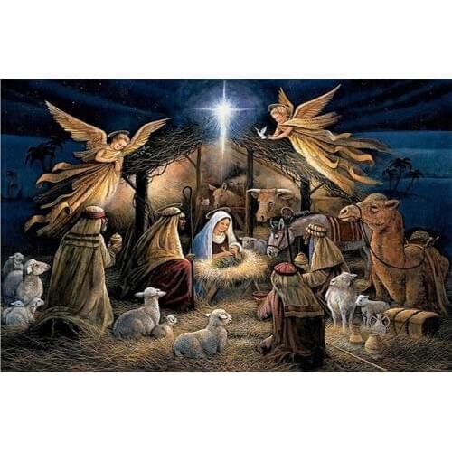5D DIY Diamond Painting Jesus was Born Mosaic Cross Stitch Full Round Drill Diamond Embroidery Sticker Decor Paintings Animals