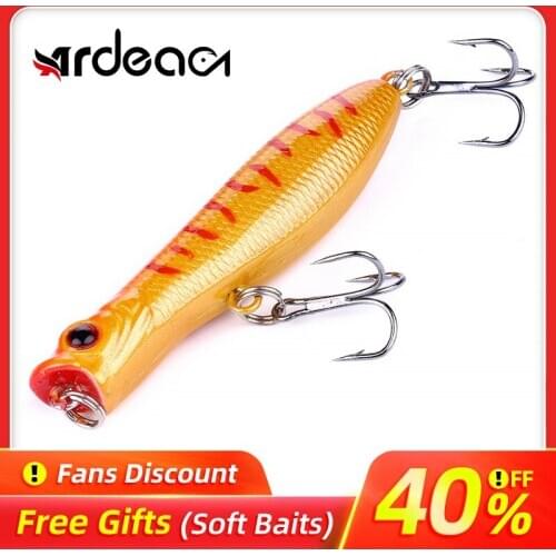 Ardea popper lure 60mm 5g topwater hard bait with hook Artificial Wobblers Swimbait Plastic Ice Fish fishing tackle