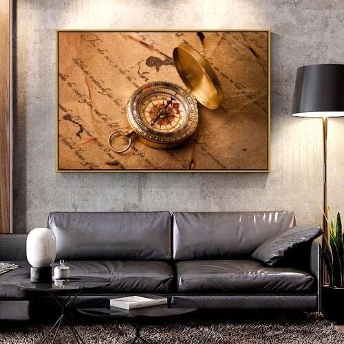 Artcozy Oil Canvas Painting compass For Home Decoration Wall Art