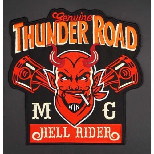THUNDER ROAD HELL RIDER MC Large Embroidery Patch Badge Cloth Leather Jacket Decoration Back High-grade Iron-On