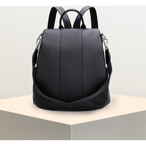 Retro Large Backpack Women Genuine Leather Rucksack Women Knapsack Travel Backpacks Ladies Large Capacity Backpack Teenagers