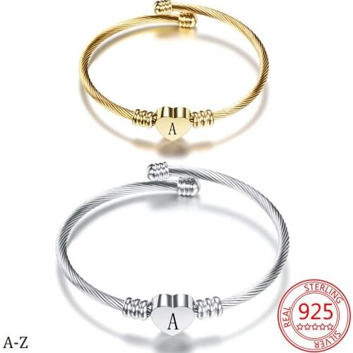 Fashionable Love Bracelet Silver Stainless Steel Charm Letter Bracelet DIY Ladies Brand Jewelry Gift