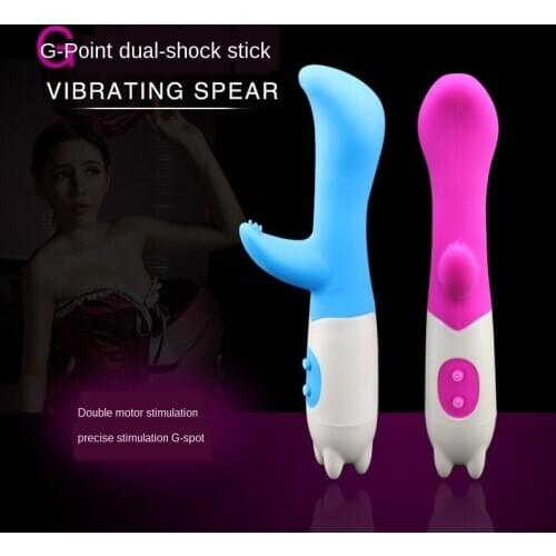 G-spot Rabbit Double Vibrator for Woman Strapon Masturbation Clitoris Stimulator Dildos Waterproof Rechargeable Adult Sex Toys