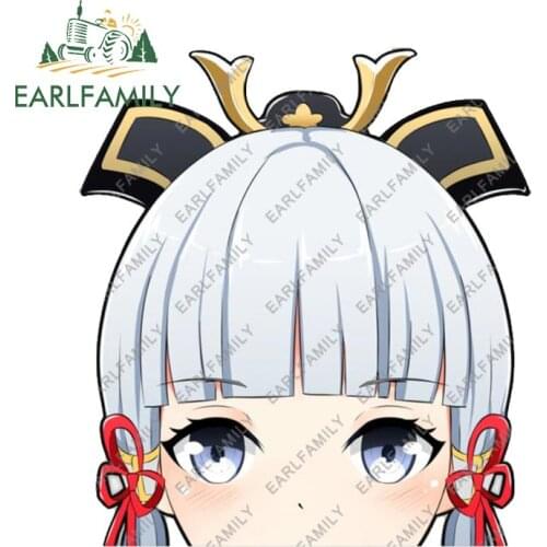 EARLFAMILY 13cm x 12cm Cartoon Car Sticker for Genshin Ayaka Cartoon Decals Waterproof Laptop Window JDM VAN Car Accessories