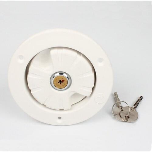 Gravity Water Fill Inlet Lockable Hatch RV Camper Trailer Cars - White