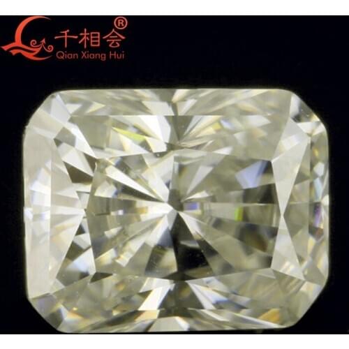 Yellow color retangle shape radiant cut shape Sic material Moissanites loose stone