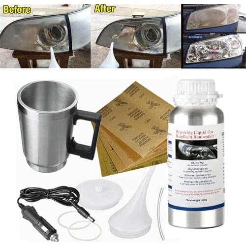 Headlight Polisher DIY Steam Polishing Kit Teapot Liquid Headlight Polishing Vehicles 800g Headlight Polish Headlights for Car