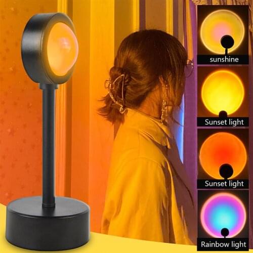 Sunset Lamp Sunset Projector 5W 4-in-1 360° Flexible Projection Lamp Adjustable Room Bedroom Decor Night Light