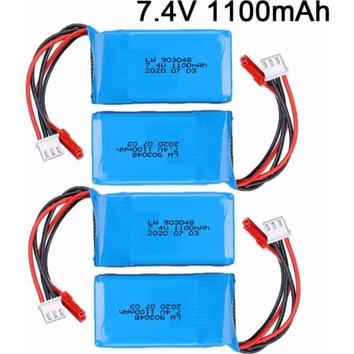 7.4V 1100mAh 25C Li-Po Battery for WLtoys A949 A959 A969 A979 V912 V913 V353 k929 V262 L959 T23 T55 for rc car battery parts