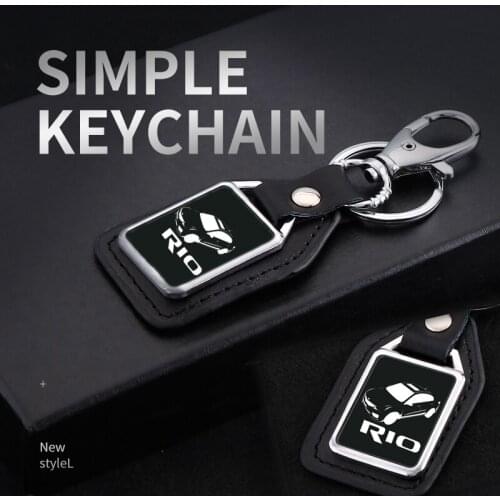 Metal leather keychain mirror custom engraved for Kia rio 3 4 5 K2 K3 X-Line 2012 2013 2014 2018 2019 2015 2016 Car Accessories