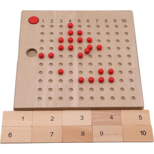 Montessori Educational Wooden Toy Multiplication and Division Bead Board for Early Childhood Preschool Training -Family