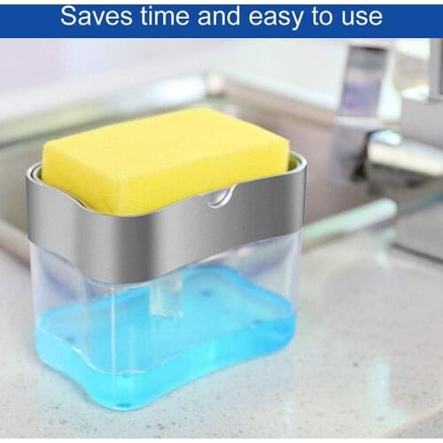 Detergent Automatic Liquid Adding Box Press Liquid Box Scouring Pad Liquid Adding Device Cleaning Box Dishwashing Wok Brush