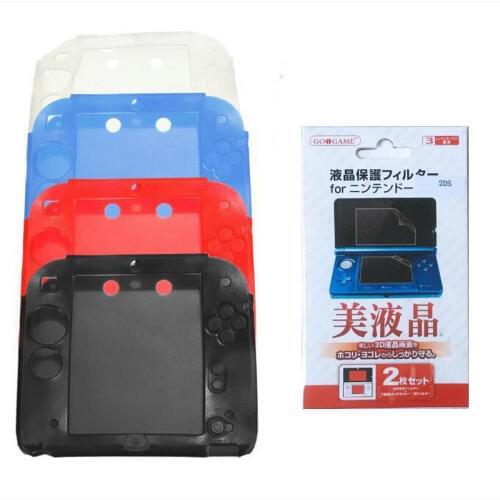 Soft Silicone Gel Protective Case +Ultra Clear Screen Protector Film Cover For Nintendo 2DS Game Console Protection Skin Shell