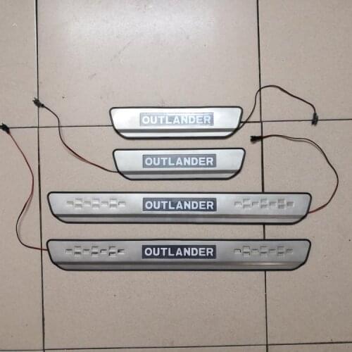 ACCESSORIES FIT FOR Mitsubishi Outlander LED Door Scuff Sill Plates Kick Step Entry Trim Cover Plate 2007 to 2019