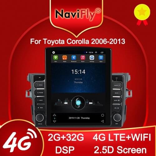 Navifly 9.7" Tesla style for Toyota Corolla 10 E140 E150 2006 - 2013 Android Car radio multimedia player navigation gps No DVD