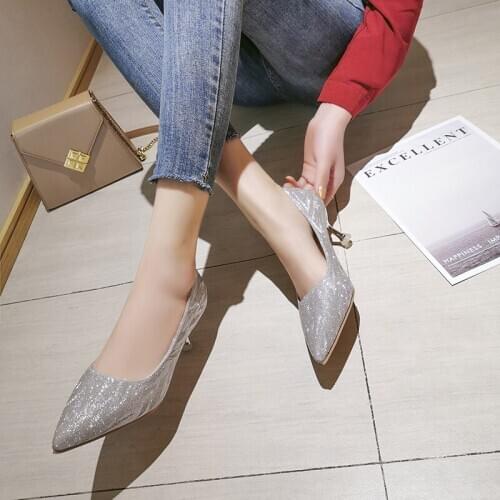 Fashion womens high heel pointed new womens shoes wild solid High-quality Party Pumps Womens Wedding Shoes Sexy mature W37-29