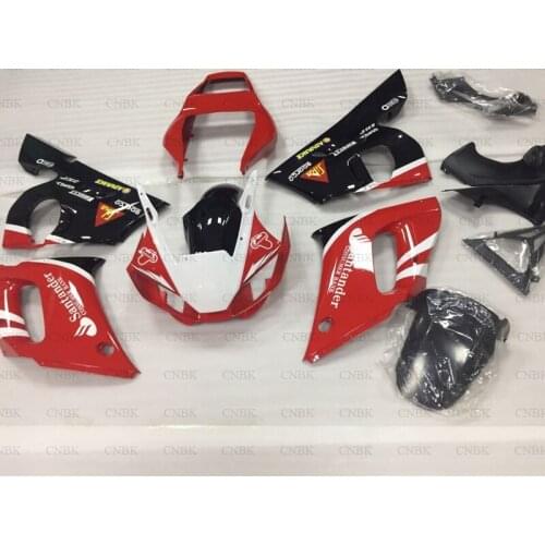 For YZFR6 1998 - 2002 Fairing for YAMAHA YZFR6 2001 Black Red Fairings YZF600 R6 01 02 Abs Fairing Unpainted
