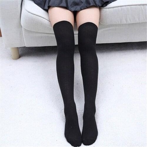 Solid color Women Stockings Warm Knee socks Thigh High Over the Knee Socks Long Cotton Stockings Sexy Stockings