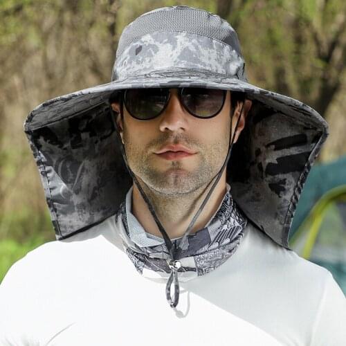Bucket Hat Fishing Hat Mens Summer Sun-Proof Neck Talma Hat Outdoor Beach Hat Women
