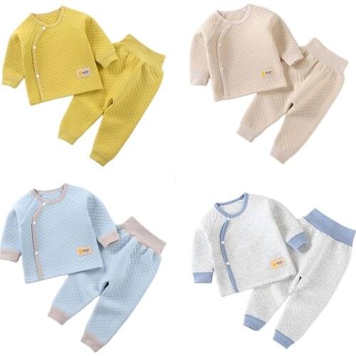 Baby Casual Warm Clothing Set For Spring Autumn High Waist Trousers And Full Sleeve Coat Sets Boy Children Newborn Clothes Sets