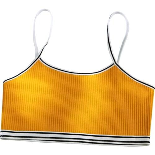 Simple Sports Top Bra for Girls Striped Fashion Women Underwear Comfort Cotton Lingerie Breathable Tube Top Bras Girl Underwear