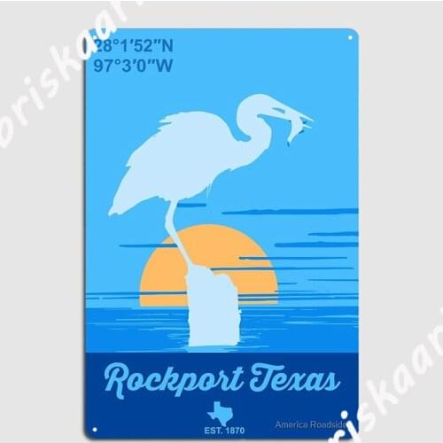 Rockports Texas Poster Metal Plaque Retro Party Wall Decor pub Tin sign Poster
