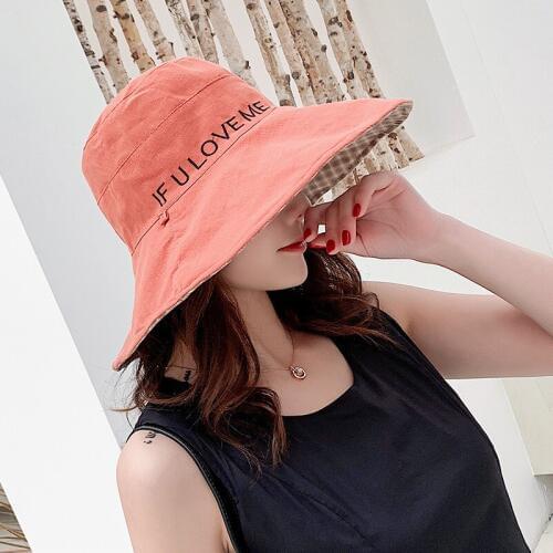 H7624 Women Fisherman Hat Girl Summer Chic Sunshade Sunscreen Bucket Cap Japanese All-match Fashion Sun Protection Sweet Caps