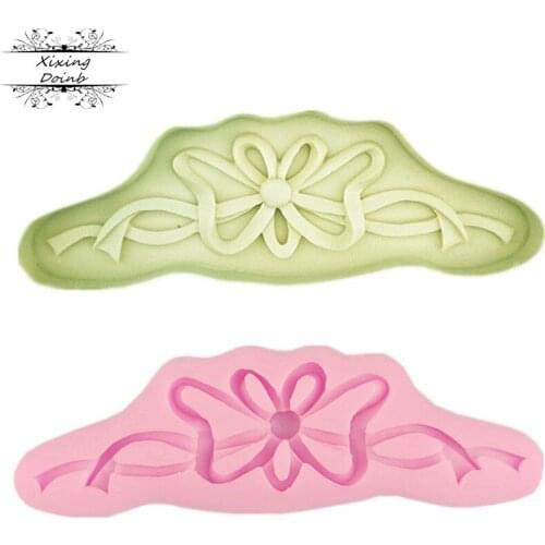 DIY bow ribbon shape cake lace silicone mold cake decoration tool Candy Chocolate Mold resin mold