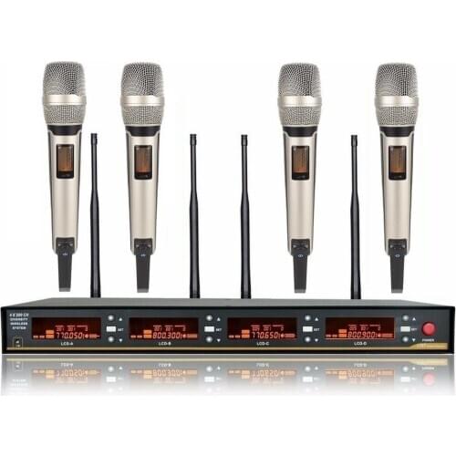 SKM 9000 KTV Stage Performance Wireless 4 Handheld Vocal Microphone System 4 Channels