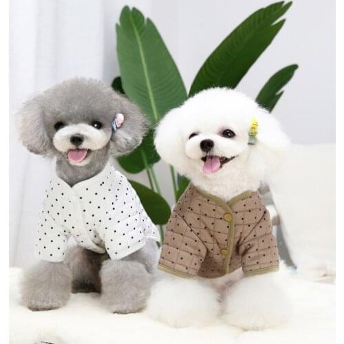 Warm Winter Pet Dog Clothes Soft Polyester Plaid Pet Coats Cat Jacket for Small Medium Dogs Cats Pet Clothing